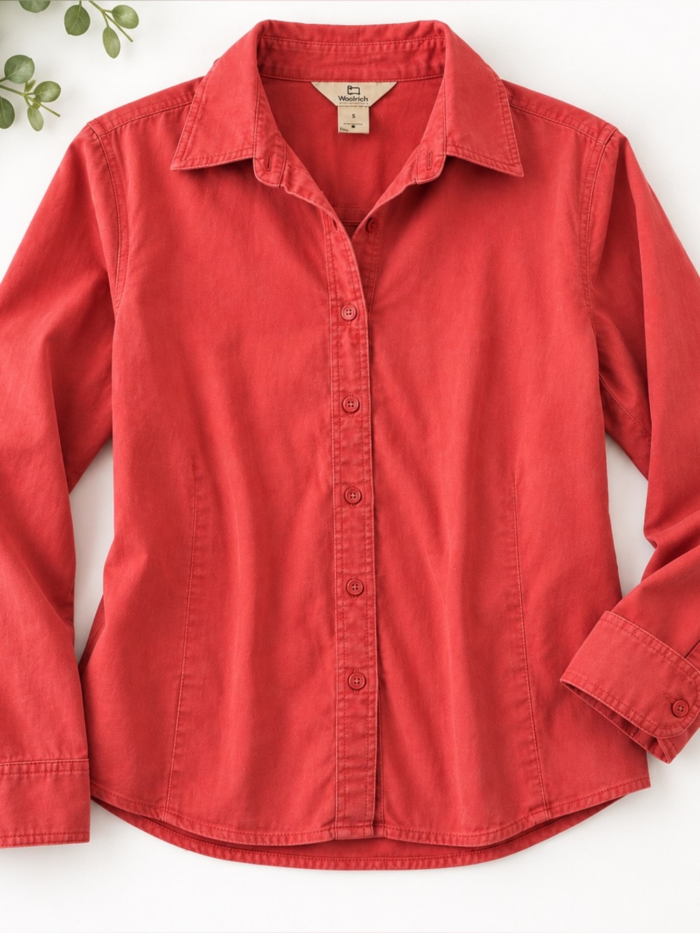 Woolrich Coral Cotton Stretch Button Front Shirt Women’s Small